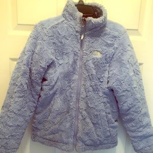 North Face Girls  Baby Blue Reversible Winter Coat